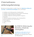 Wiederherstellung der Leistungsfähigkeit, Erhalt des Betriebes, Arbeitsplätze